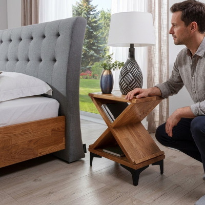 Nuetsbänkchen Nuetskonsole Design Niewentëschlafzëmmer Dësch Nuetsdëscher Holz
