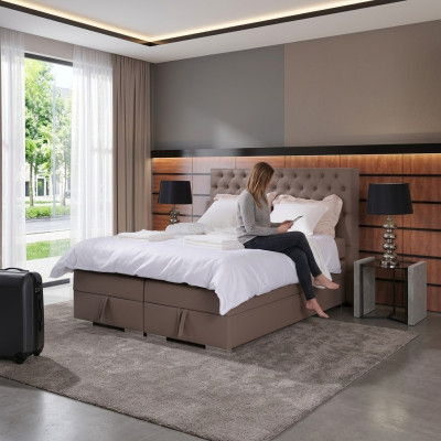 Designer Boxspringbett Duebelbetter Schlofzëmmer Chesterfield Miwwelen
