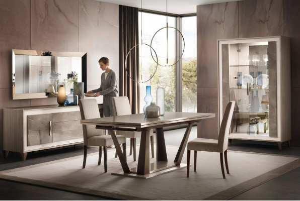 Italienesch Designer Iesszëmmer Set Garnitur Stull Dësch Grupp 5-deel NeI