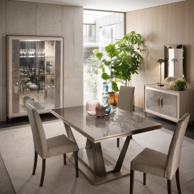 Iessdësch Iesszëmmer Wunnzëmmer Garnitur Holz Design Italienescht Miwwel