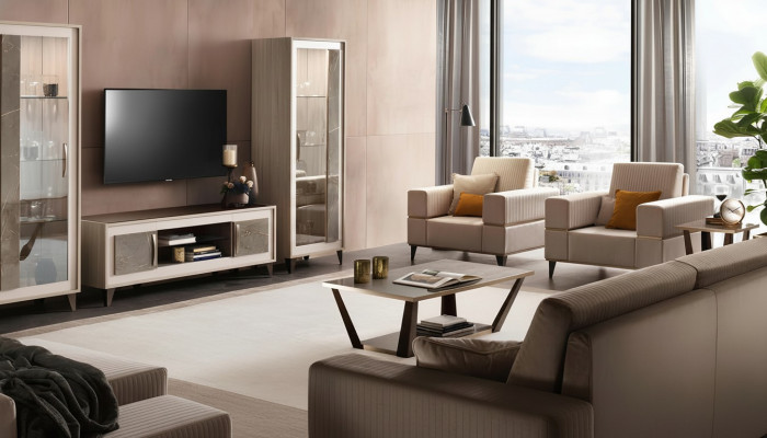 Sofagarnitur 3211 Sëtz Set Design Canapéë Polster Couchen 4stéck Textil Relax Nei