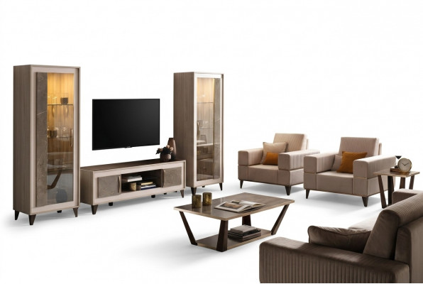 Sofagarnitur 3211 Sëtz Set Design Canapéë Polster Couchen 4stéck Textil Relax Nei