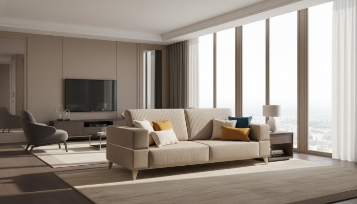 Canapé Sofa Polster 3-Sëtzer Textil Sofae Couchen Sëtz Garnituren Design Neit Club