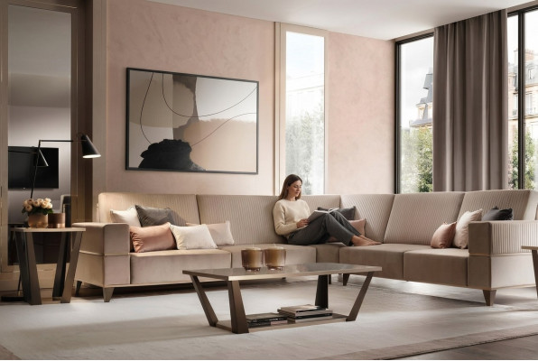 Couchtisch Dësch Polster Design Glasdësch Säitentësch Holz Sofa Couch Braun Dëscher