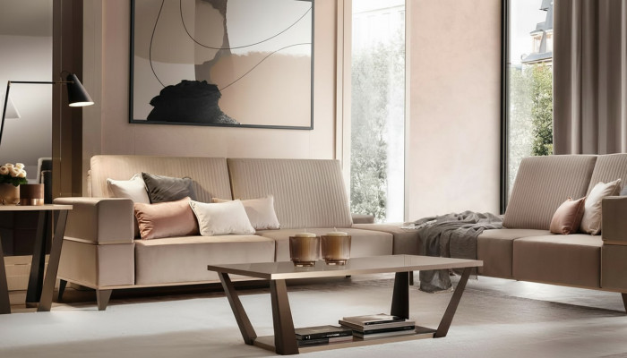 Couchtisch Dësch Polster Design Glasdësch Säitentësch Holz Sofa Couch Braun Dëscher