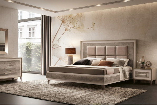 Luxus Schlofzëmmer Bett Duebelbett Modern Holz Samt Gepolstert Better Neie Luxus