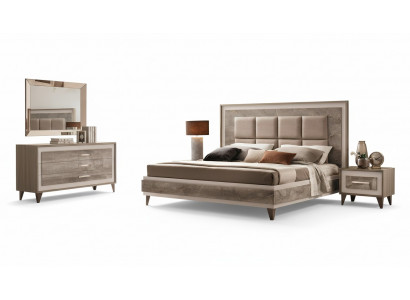 Luxus Schlofzëmmer Bett Duebelbett Modern Holz Samt Gepolstert Better Neie Luxus