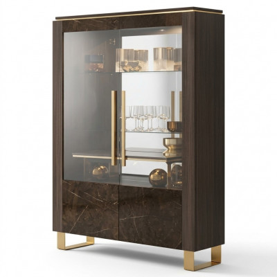 Glasvitrine Vitrine Vitrinnen Luxus Schaf Holz Stil Glas Regal Schiefen
