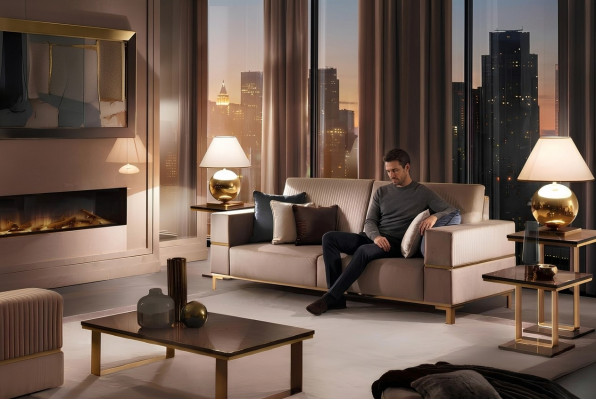 Edle Designer-Soffatafel Bäistellësch Sofa Wunnzëmmer Dësch Dëscher Edelstol