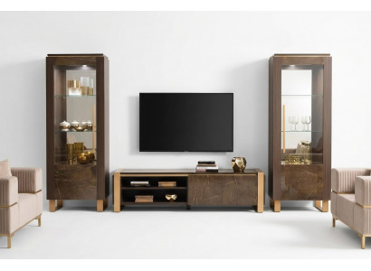 Wunnzëmmermiwwel Set Designer Wunnzëmmer Sideboard 2x Vitrinn 3tlg.