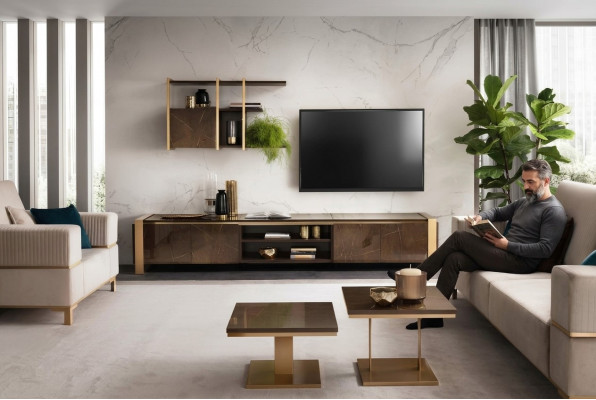 Luxus Sideboard TV Lowboard RTV XXL Schaf Tisch Wunnzëmmer Holz RTV Neien Hotel