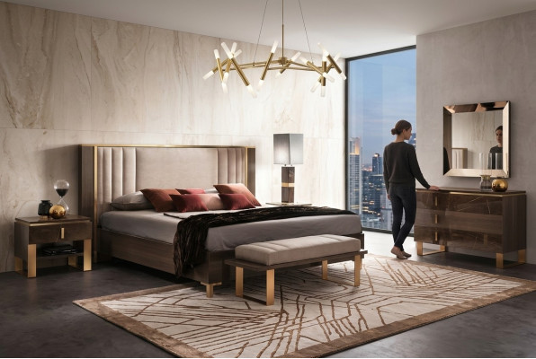 Arredo Alassic Miwwel 3-Delesch Sëtzt Italienesch Schlofzëmmer Nuetsdësch Set