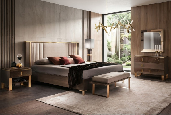 Arredo Alassic Miwwel 3-Delesch Sëtzt Italienesch Schlofzëmmer Nuetsdësch Set