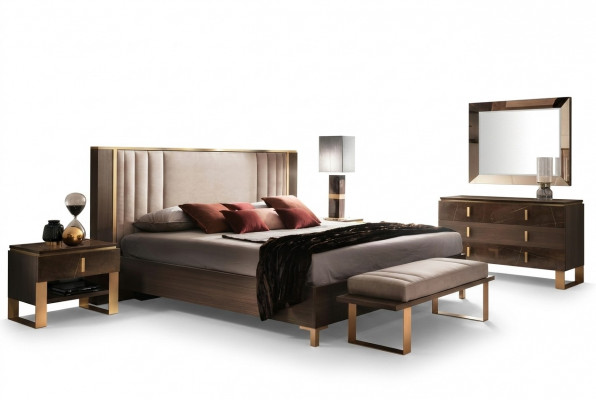 Arredo Alassic Miwwel 3-Delesch Sëtzt Italienesch Schlofzëmmer Nuetsdësch Set