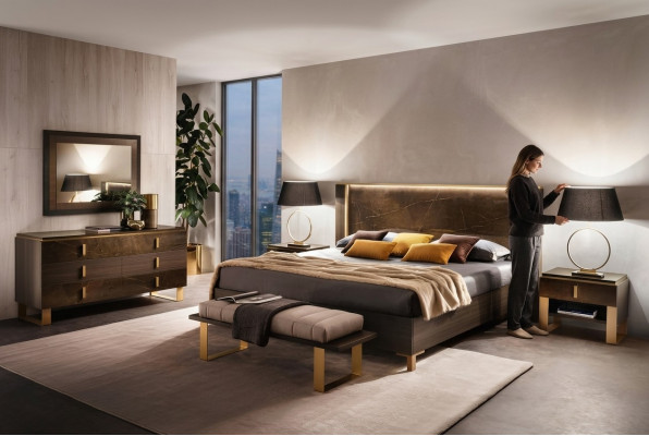 Luxus-Schlofzëmmer-Bett Duebelstil Modern Gepolstert Better Italienesch
