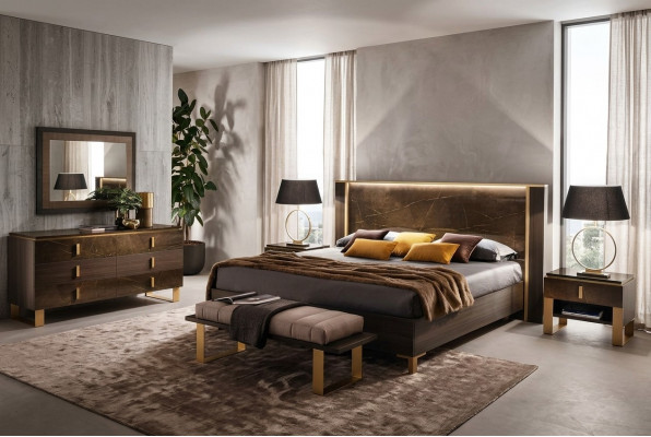 Luxus-Schlofzëmmer-Bett Duebelstil Modern Gepolstert Better Italienesch