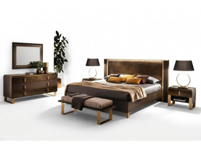 Bett Nuetsdësch Kommode 4-tëgegt Schlofzëmmer Set Deko Design Modern Luxus