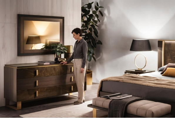 Konsolendësch Kommode mat Spigel Luxusmiwwelen Set Konsol 2tlg. Hiergestallt