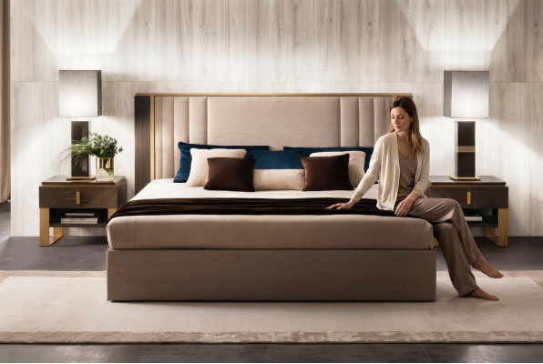 Bett 2x Noliescht 3-Stéck Schlofzëmmer Set Design Modern Luxus Italienesch