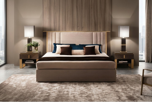 Bett 2x Noliescht 3-Stéck Schlofzëmmer Set Design Modern Luxus Italienesch