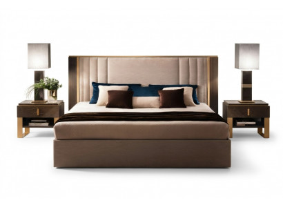 Bett 2x Noliescht 3-Stéck Schlofzëmmer Set Design Modern Luxus Italienesch