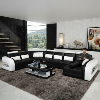 Grouss Wohnlandschaft Sofa mat USB Couch Polster Eck Lieder Sofa Garnitur Couchen !!