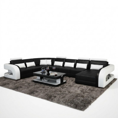 Grouss Wohnlandschaft Sofa mat USB Couch Polster Eck Lieder Sofa Garnitur Couchen !!