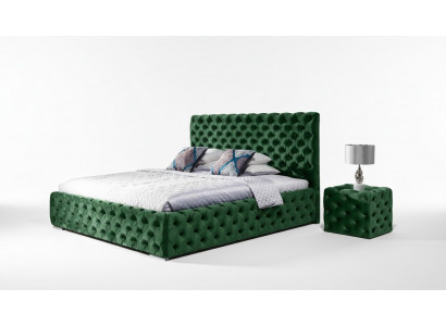 Bett Schlofzëmmer Set Design Miwwelen Modern Luxus Better Chesterfield Gréng 140x200