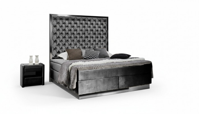 Boxspringbett Stoff Miwwelen Better Bett Textil Schlofzëmmer Design Chesterfield
