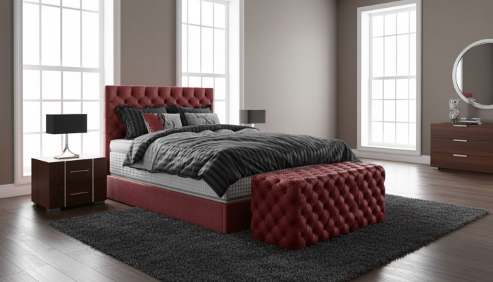 Luxus Bett Boxspringbett Schlofkummer Better Design Miwwelen Samt Matratze Komplett