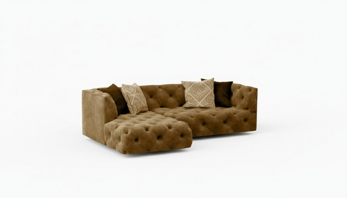 Chesterfield L-Form Eckcanapé Canapé Design Stoff Polster Garnitur Canapé Eck Neit