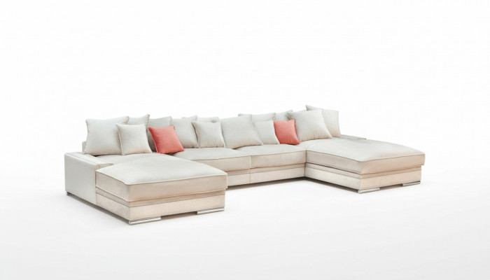 Luxus Textil Modernen Design Ecksofa an U-Form Wunnlandschaft Polstereck Nei