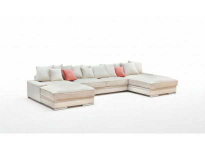 Luxus Textil Modernen Design Ecksofa an U-Form Wunnlandschaft Polstereck Nei