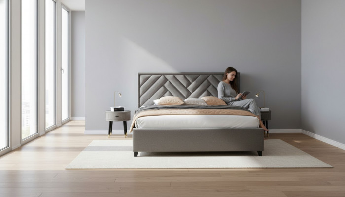 Boxspring Luxus Bett Better Duebel Miwwele Stoff 140 160 180 x 200cm Schlofzëmmer
