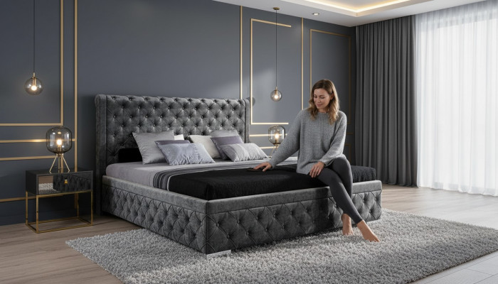 Bettgestell Stoff Miwwelen Luxus Better Bett Textil Schlofkummer Design Textil Nei