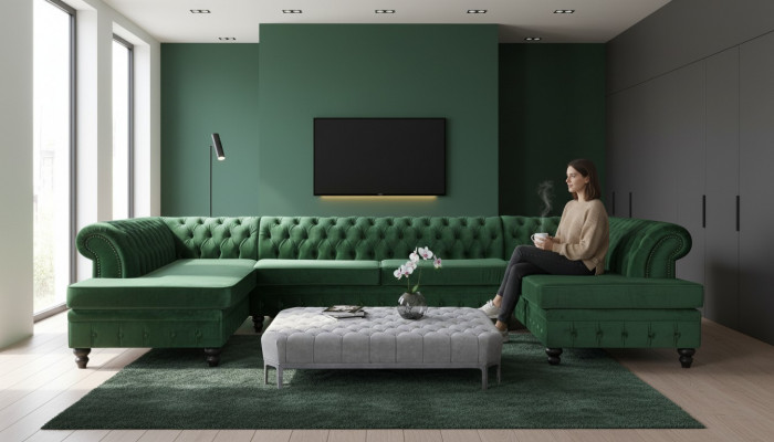 Modernen Design Luxus Couchdësch Textil Chesterfield Wunnzëmmerdësch Couchdëscher