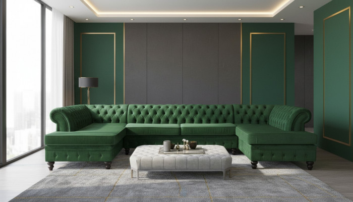 Modernen Design Luxus Couchdësch Textil Chesterfield Wunnzëmmerdësch Couchdëscher