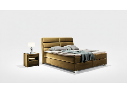 Schlofkummer Luxus Boxspring Bett Better Duebel Miwwelen Stoff 140 160 180 x 200cm
