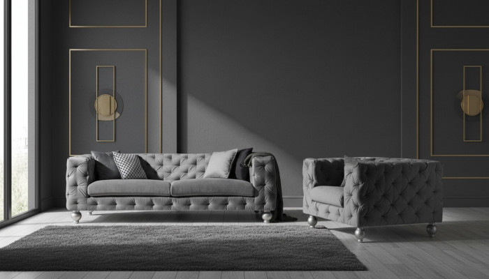 Garnitur Big Set 32 Sëtzer Textil Sofa Canapé Garnitur Modern Design Wunnzëmmer