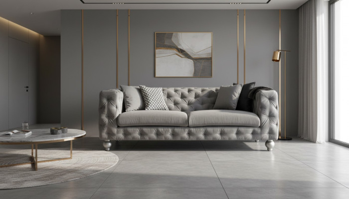 Dreisëtzer Stoff Wunnzëmmer Gro Design Sofa Sofas Samt xxl grouss Polster Couchen