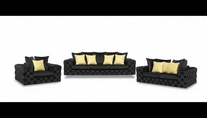 Chesterfield Design Wunnzëmmer Sofagarnitur Miwwelen Couch 321 Still