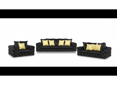 Chesterfield Design Wunnzëmmer Sofagarnitur Miwwelen Couch 321 Still