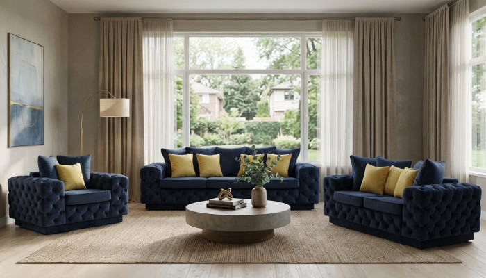 Luxus 4-Sëtzer Canapé Polstersofa Lieder Stoff Textil Couchen Garnitur 