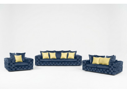 Luxus 4-Sëtzer Canapé Polstersofa Lieder Stoff Textil Couchen Garnitur 