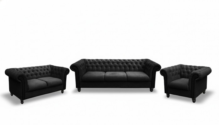 Chesterfield Design Sofa Garnitur Wunnzëmmer Miwwelen Couch 321 Sëtzer Couchen Sofen