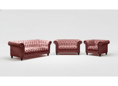 Wunnzëmmer Chesterfield Design Sofagarnitur Miwwelen Couch 321 Sëtzer Couchen Sofasen