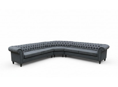 Ecksofa Sofa Design Chesterfield Couch Textil Stoff Wunnlandschaft Garnituren