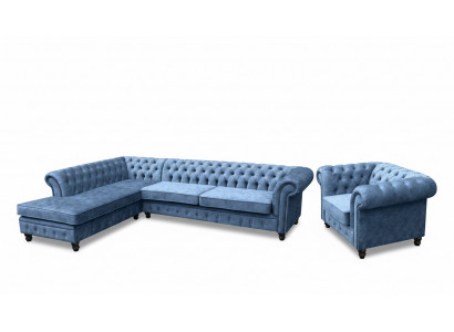 Eckcouch Sofa Couch Polster Chesterfield Design Luxus Miwwel Garnitur