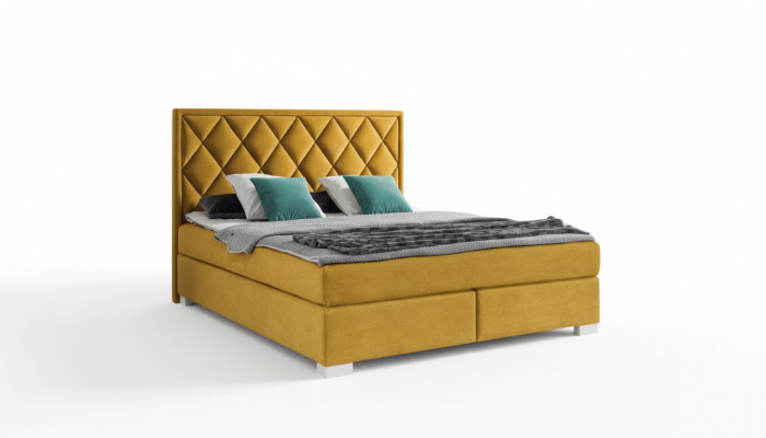 Bett Textil Schlofzëmmer Design Miwwelen Modern Luxus Better 180x200 giel Samt nei