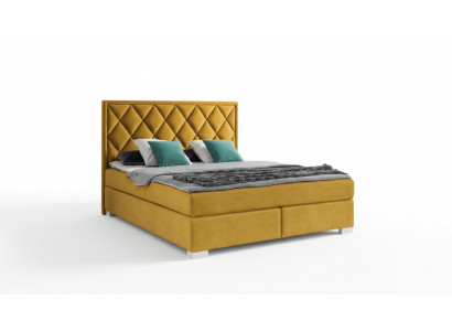Bett Textil Schlofzëmmer Design Miwwelen Modern Luxus Better 180x200 giel Samt nei